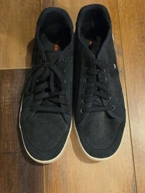 Merrell Black Suede Lace-Up Sneakers with Cream Sole